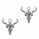 Metal charm Buffalo head 21x20mm Antique silver